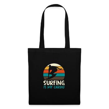 Surfen Strand Surfer Surf Sommer Ozean Wellen Lieb - Stoffbeutel - Schwarz - Vorne