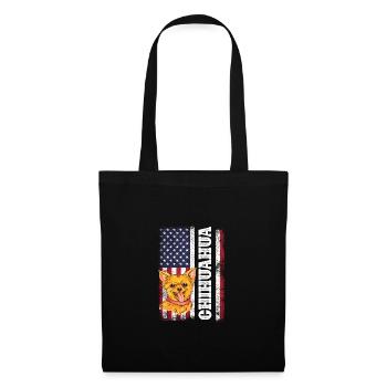Shih Tzu Drapeau américain Chiot Propriétaire d’animal de compagnie Hun - Sac en tissu - noir - Devant