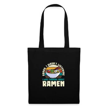 Lustige Ramen Lebensmittel Nudeln Japanisch Anime - Stoffbeutel - Schwarz - Vorne