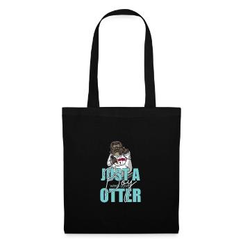 Drôle de loutre mignon animal loutre de mer amusant Liebh - Sac en tissu - noir - Devant