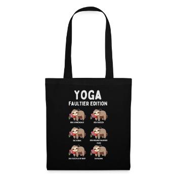 Yoga Faultier Edition - Lustiges Faultier Design - Stoffbeutel - Schwarz - Vorne