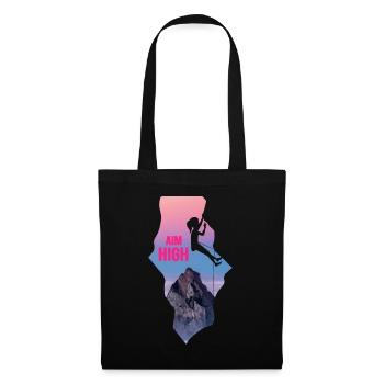 Alpiniste vise haute grimpeur-fille - Sac en tissu - noir - Devant