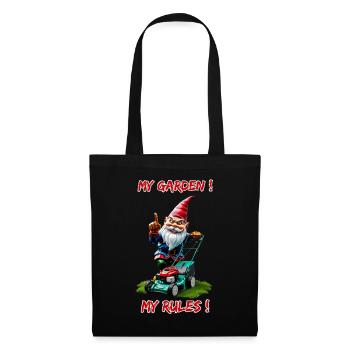 My Garden! My Rules Lawn Mower Garden Gnome Gardener - Tote Bag - black - Front