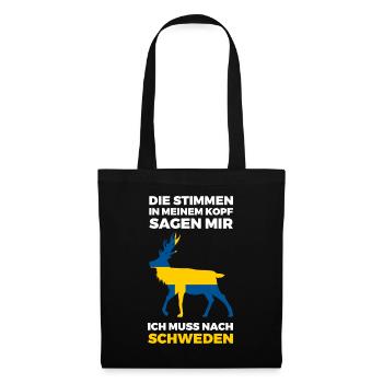 Schweden Schwedisch Skandinavien - Stoffbeutel - Schwarz - Vorne