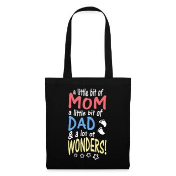 A little bit of Mom Dad & lot of Wonders - Sac en tissu - noir - Devant