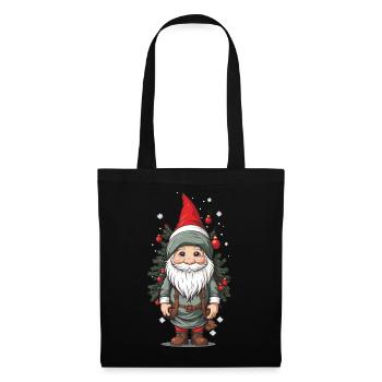 Winter Gnome and Christmas Tree Christmas Design - Tote Bag - black - Front