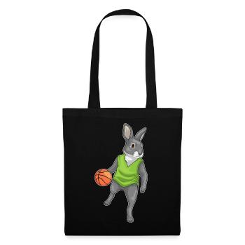 Hase Basketballspieler Basketball Sport - Stoffbeutel - Schwarz - Vorne