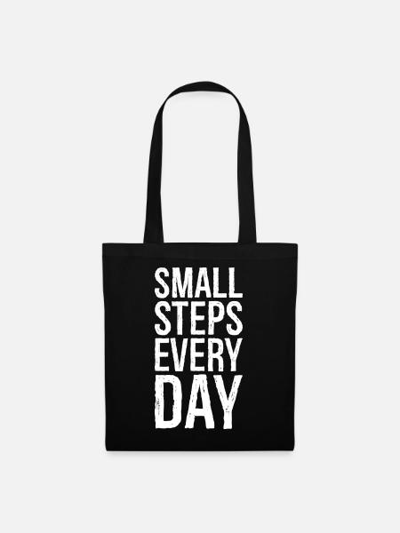 small steps every day - Stoffbeutel - Schwarz