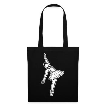 Dessin de ballerine - Sac en tissu - noir - Devant
