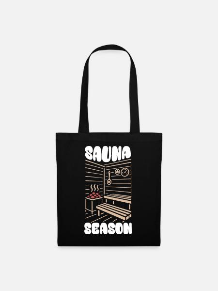 Sauna Season - Saunieren - Spruch - Stoffbeutel - Schwarz