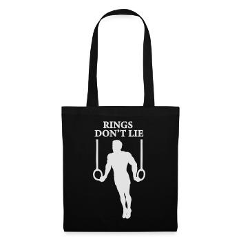 Ringe lügen nicht Calisthenics Gym Training Workout - Stoffbeutel - Schwarz - Vorne