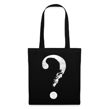 Totenkopf Fragezeichen Skull Mystery Design - Stoffbeutel - Schwarz - Vorne