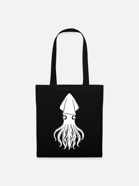 Tintenfisch Oktopus Geschenk - Stoffbeutel - Schwarz