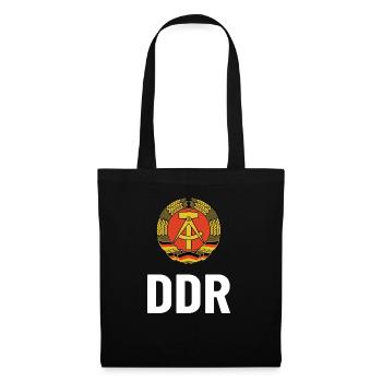 DDR Wappen, Osten, Ossi Geschenk, Ostalgie - Stoffbeutel - Schwarz - Vorne