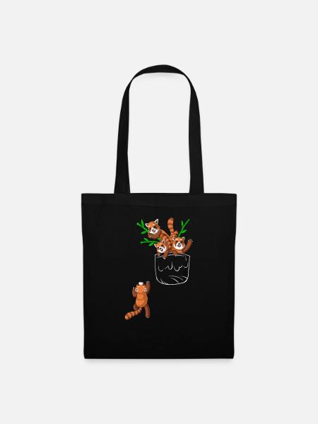 Tasche des roten Pandas - Stoffbeutel - Schwarz