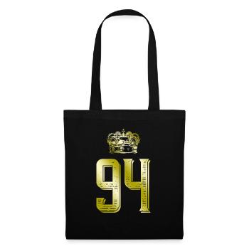 94 Couronne numérique - Sac en tissu - noir - Devant