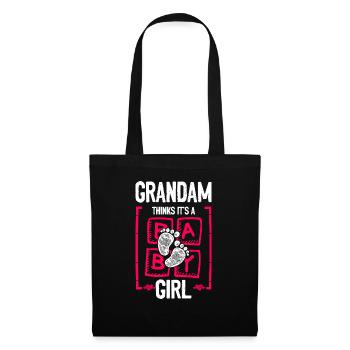 Grandam Thinks It's a Girl Gender Reveal Funny - Tote Bag - black - Front