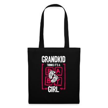 Grandkid Thinks It's a Girl Gender Reveal Funny - Tote Bag - black - Front