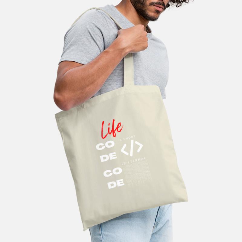 La vie est courte Coder Programmeur Tee Sac en tissu