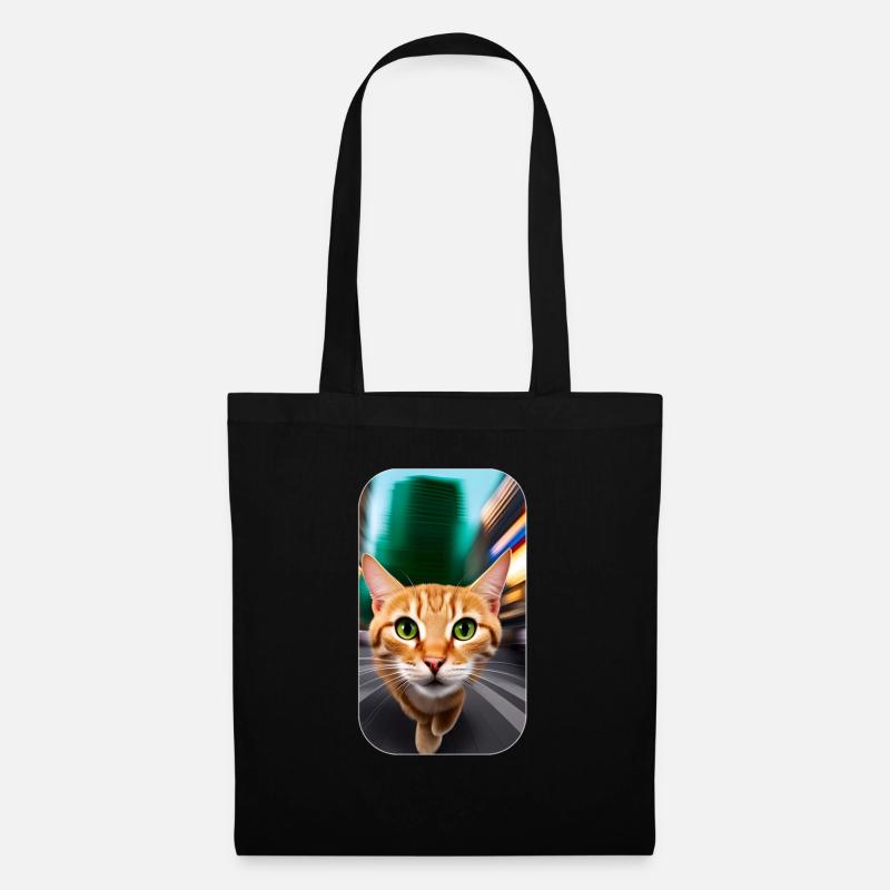 Curious cat - Tote Bag - black