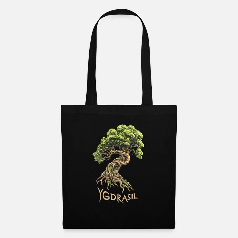 Wikinger Vikings Ygdrasil Baum Edda Odin Wotan - Stoffbeutel - Schwarz