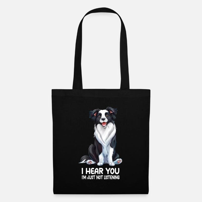 Border Collie - Stoffbeutel - Schwarz