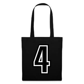 4 - Numéro 4 - Numéro de maillot bicolore changement de couleur - Sac en tissu - noir - Devant