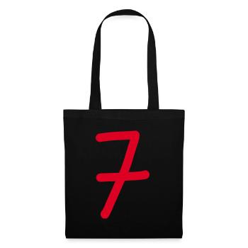 7 Number seven number red Birthday - Tote Bag - black - Front
