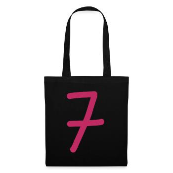 7 Number seven pink number birthday - Tote Bag - black - Front