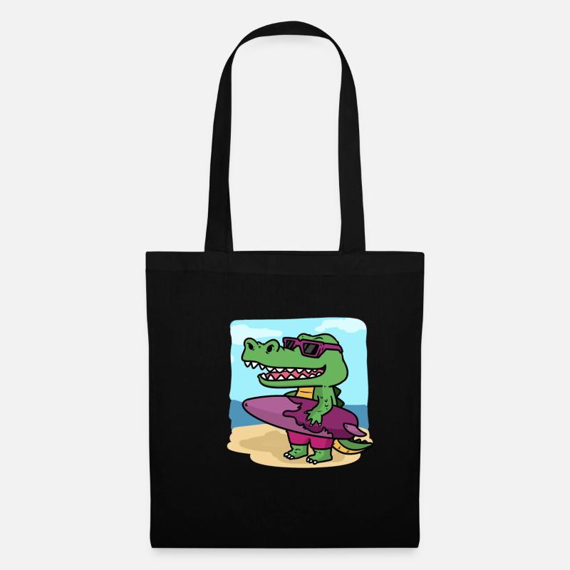 C'est le temps de surf de Crocodile C'est Crocodiles Sur - Sac en tissu - noir