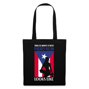 Puerto Rico Flagge | Puerto Ricaner Geschenkideen - Stoffbeutel - Schwarz - Vorne