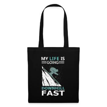 Ma vie est en descente Ski alpin Rapide Sports d'hiver - Sac en tissu - noir - Devant