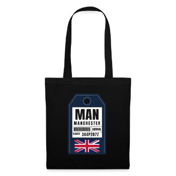 Manchester Boarding Pass - Airport Ticket MAN - Tote Bag - black - Front