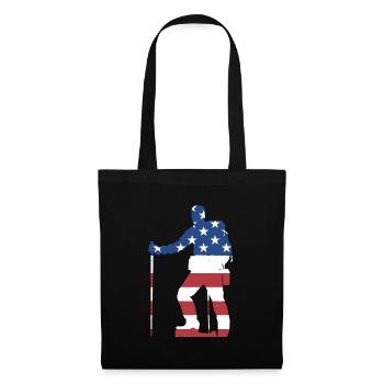 Hiker Us Flag Hiking - Stoffbeutel - Schwarz - Vorne