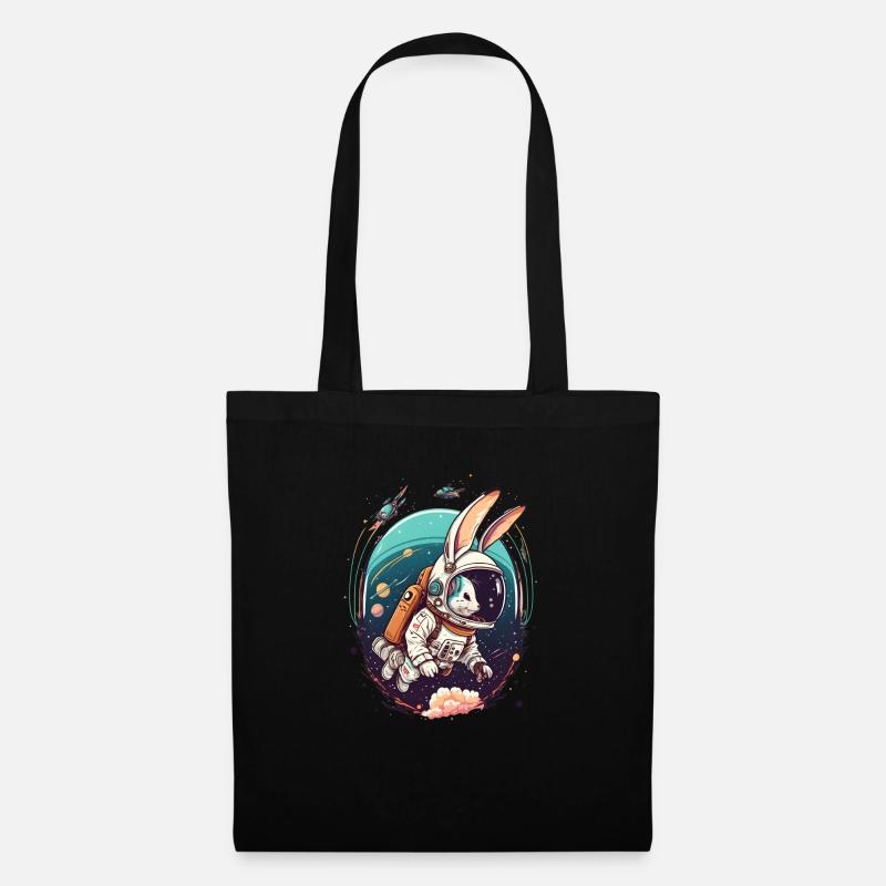 Rabbit in space - Tote Bag - black