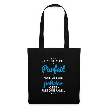 Je ne suis pas parfait mais je suis policier - Sac en tissu - noir - Devant
