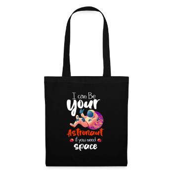 Weltall Logo Stern Spaceman - Stoffbeutel - Schwarz - Vorne