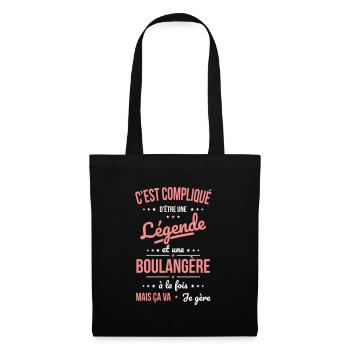 Compliqué d'être une légende et une boulangère - Sac en tissu - noir - Devant