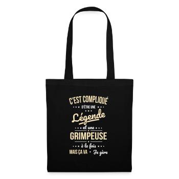 Compliqué d'être une légende et une grimpeuse - Sac en tissu - noir - Devant