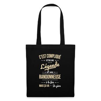 Compliqué d'être une légende et une randonneuse - Sac en tissu - noir - Devant