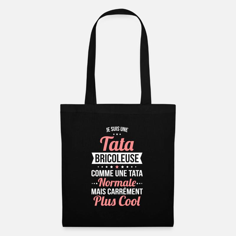 Tata bricoleuse plus cool - Sac en tissu - noir
