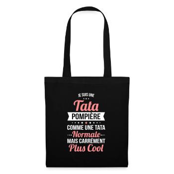 Tata pompière comme une tata normale plus cool - Sac en tissu - noir - Devant