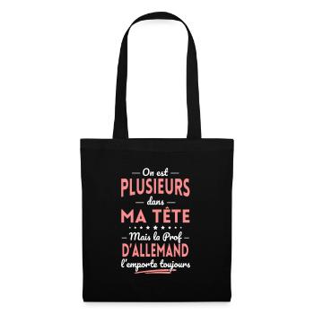 Plusieurs dans tête la Prof d'Allemand l'emporte - Sac en tissu - noir - Devant