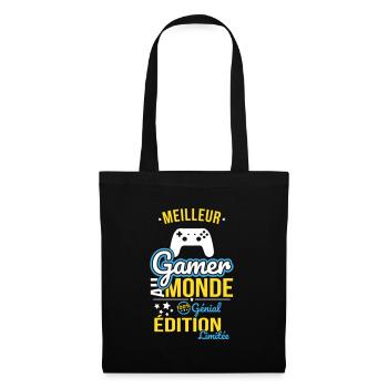 Der beste Gamer der Welt - 100% genial - Stoffbeutel - Schwarz - Vorne