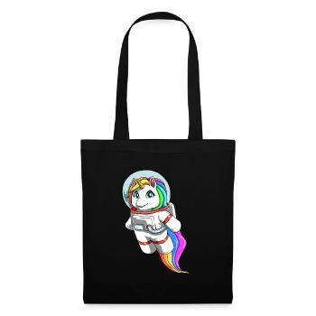 Friendly unicorn as an astronaut - Tote Bag - black - Front