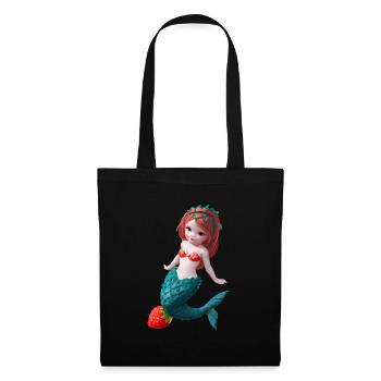 Sirène aux fraises - Sac en tissu - noir - Devant