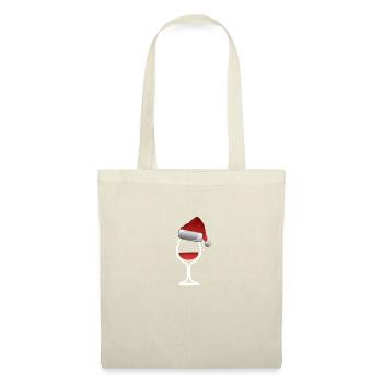 Verre à vin avec chapeau de Noël - Sac en tissu - nature - Devant