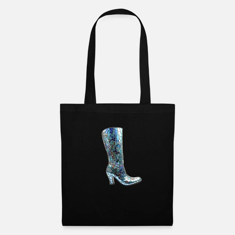 Mosaik Stiefel - Stoffbeutel - Schwarz
