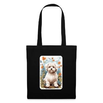 Bichon Havanais, Bichon Havenese, Chien à Natuen - Sac en tissu - noir - Devant