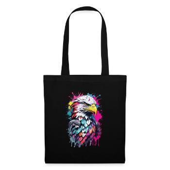 Eagle Hairy Colorful in Watercolors. Illustration - Tote Bag - black - Front